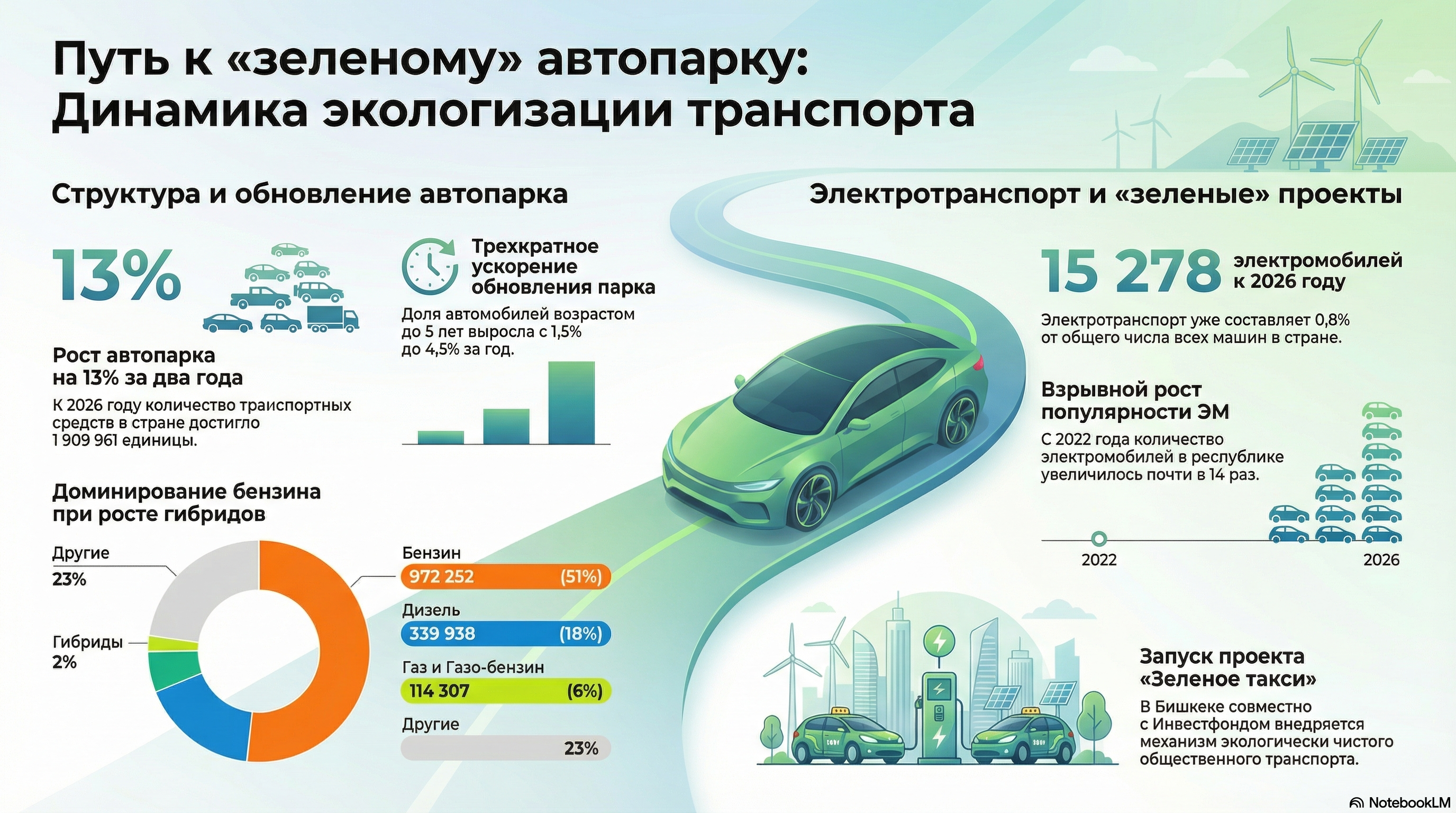Экологиялык транспортко өтүү: катталган унаалардын өсүшү жана жашыл демилгелер
