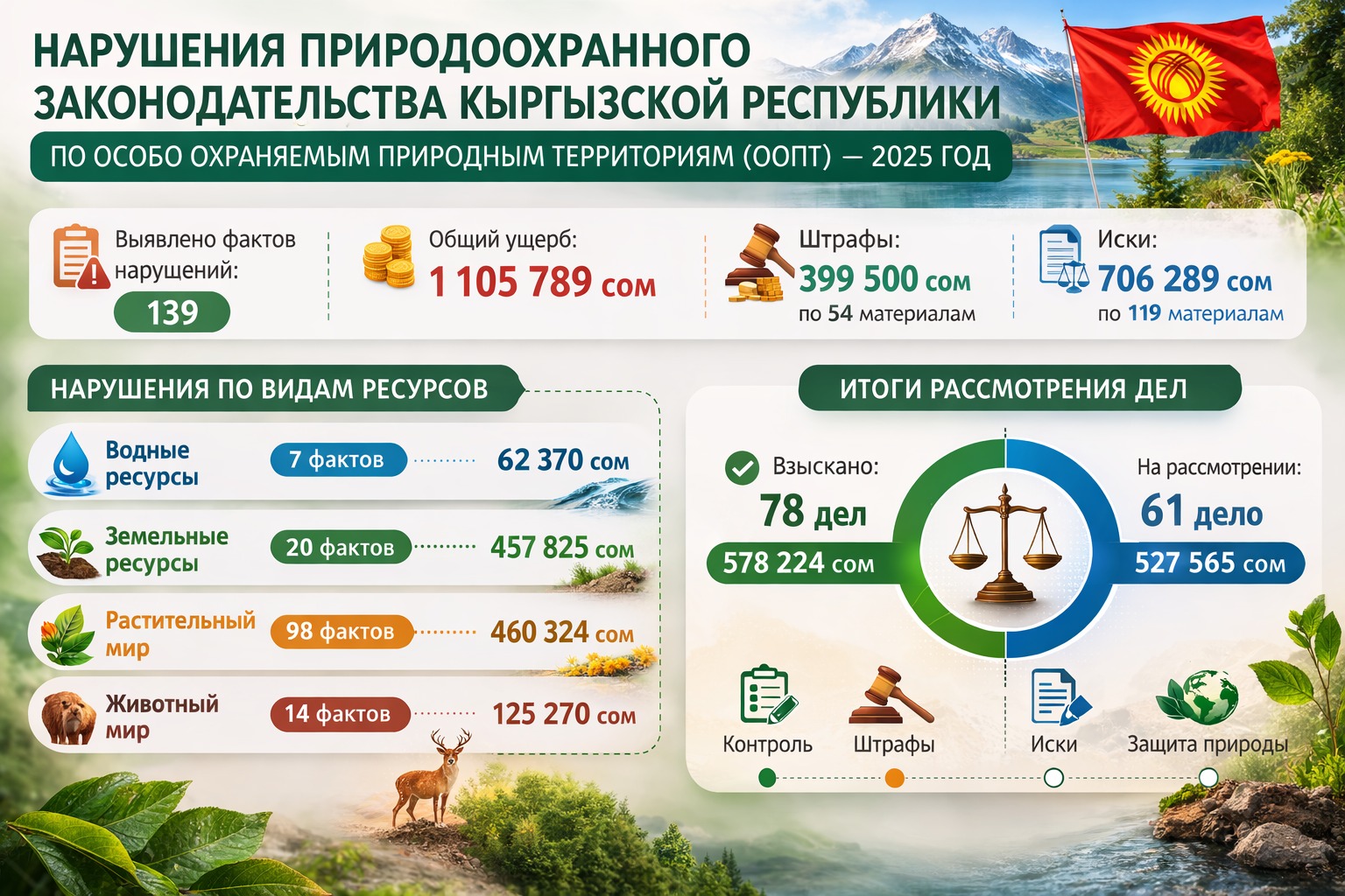 2025-жылы Кыргызстандын өзгөчө корголуучу жаратылыш аймактарында аткарылган иштердин жыйынтыгы